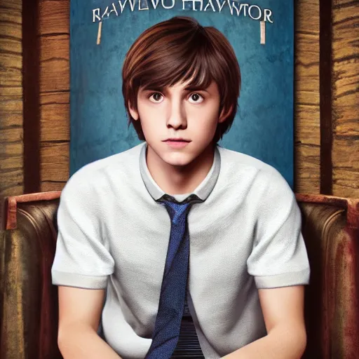 Image similar to A 4k portrait photo of Max Caulfield on the Ravenclaw common room in Hogwarts