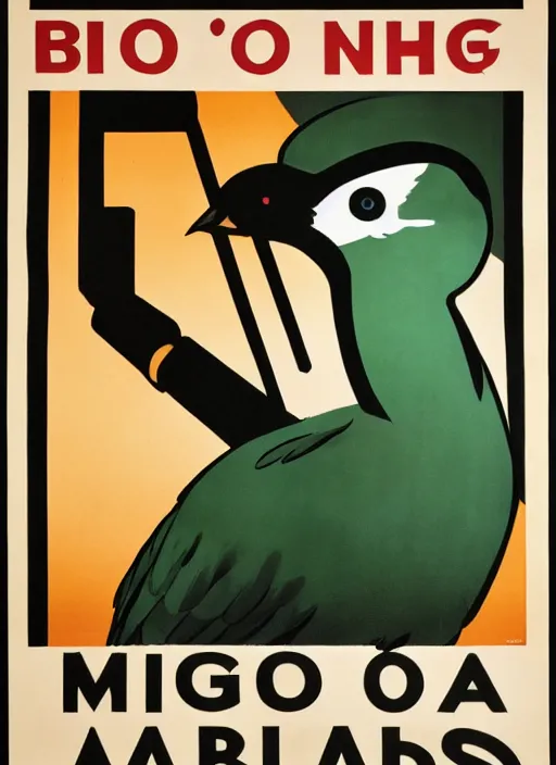 Prompt: propaganda poster saying birds are not real