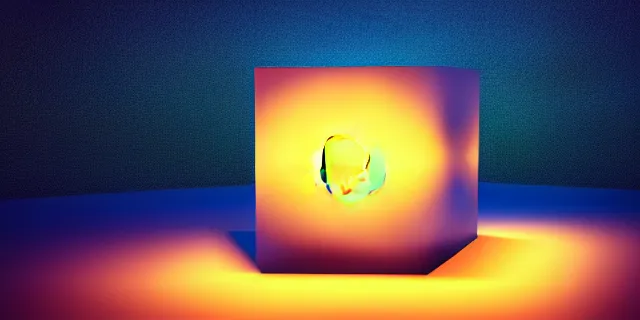 Image similar to a computer generated image of a cube surrounded by smaller cubes, atmospheric lighting, intricate, volumetric lighting, beautiful, sharp focus, ultra detailed, in the art style of bowater charlie, brom gerald, astrophotography, rendered in cinema 4 d, quantum wavetracing, rendered in maya