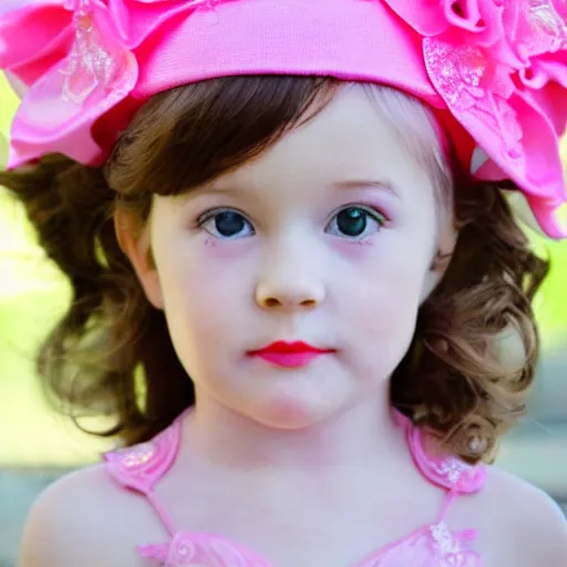 Image similar to beautiful pink little girl, profile picture, vintage fashion, highly detailed, reflection, realistic, hd