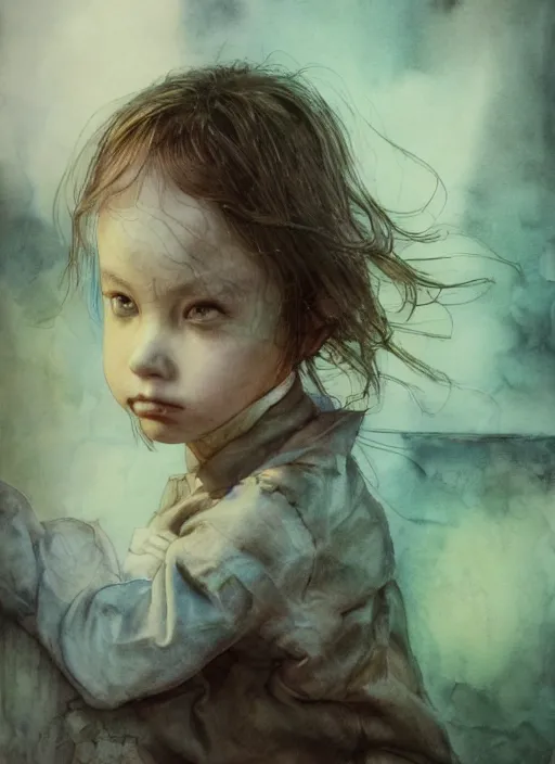 Prompt: portrait, Childhood innocence, watercolor, dramatic lighting, cinematic, establishing shot, extremely high detail, foto realistic, cinematic lighting, pen and ink, intricate line drawings, by Yoshitaka Amano, Ruan Jia, Kentaro Miura, Artgerm, post processed, concept art, artstation, matte painting, style by eddie mendoza, raphael lacoste, alex ross