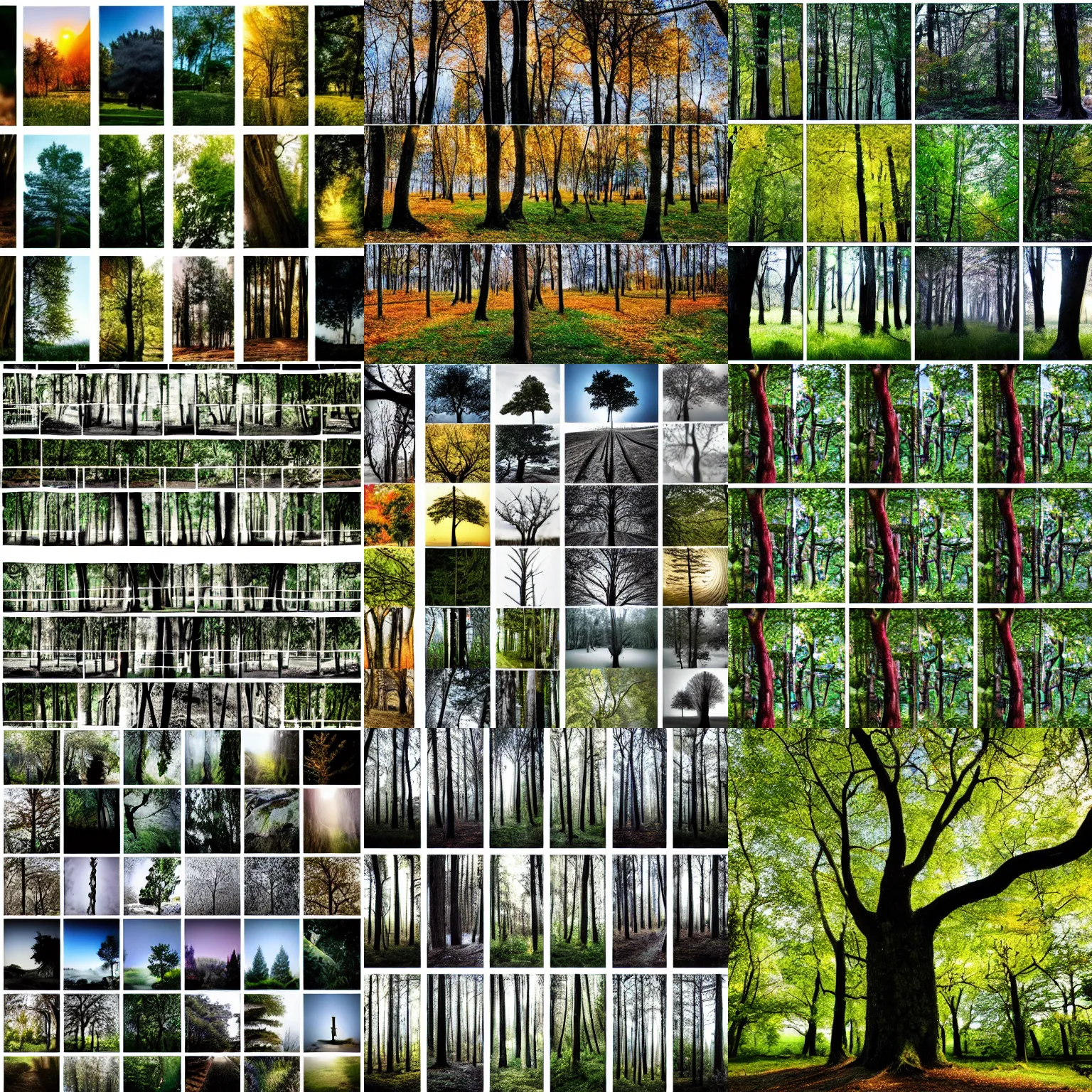 Prompt: 2 5 images arranged in 5 rows by 5 columns of : a photo of a tree