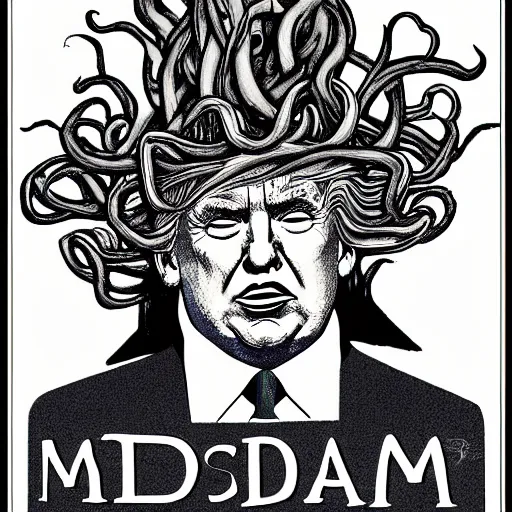 Image similar to donald trump as medusa