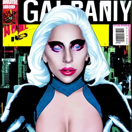 Image similar to lady gaga on the cover of a comic book