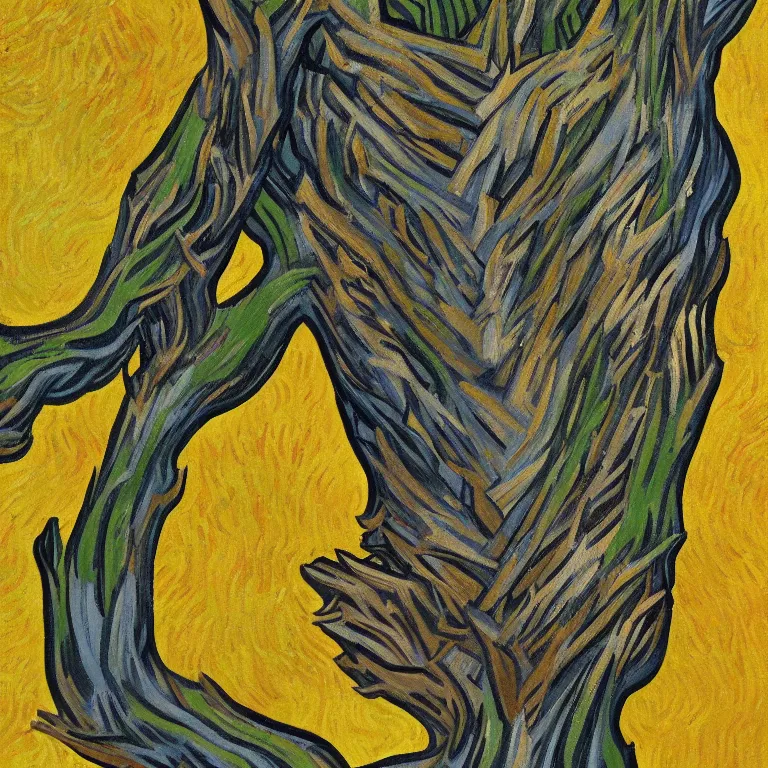 Image similar to Groot Painted by Vincent Van Gogh high quality 8k