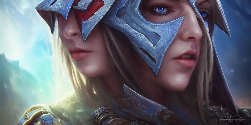 Image similar to hyperrealist portrait of sylvanas windrunner on a blue planet. by bayard wu, fantasy, photorealistic, octane render, unreal engine, dynamic lighting, trending on artstation, poster, volumetric lighting, very detailed faces, 4 k, award winning