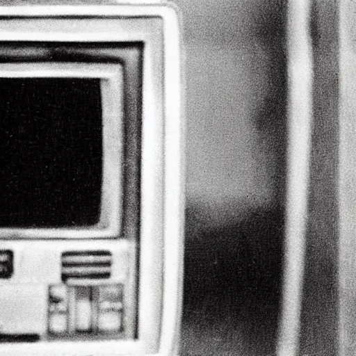 Prompt: news footage of a ghost robbing a bank being played on an old television in a dark basement, hi - res photo