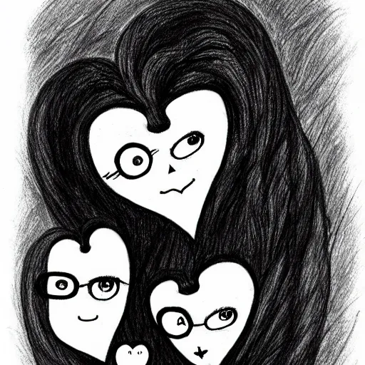 Image similar to teachers, many hearts, friendship, love, sadness, dark ambiance, concept by godfrey blow, featured on deviantart, drawing, sots art, lyco art, artwork, photoillustration, poster art