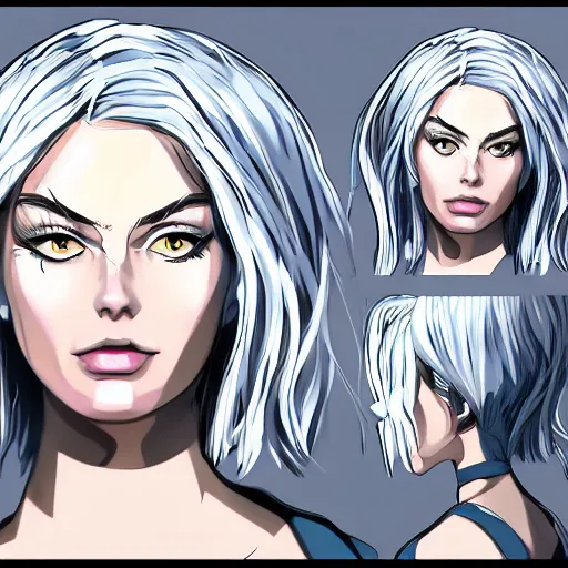 Image similar to Margot Robbie as an anime character, highly detailed, trending on artstation