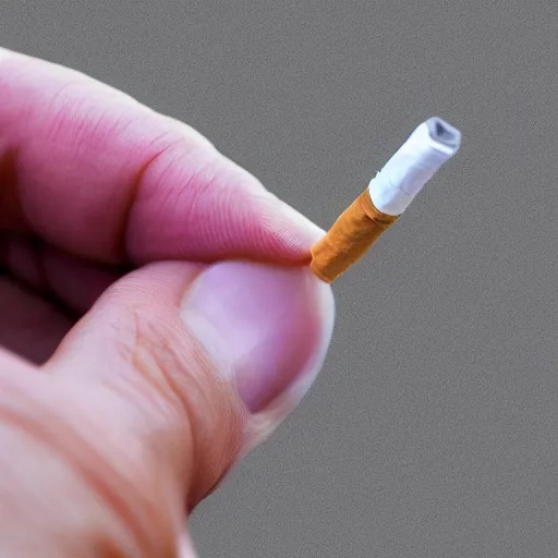 Image similar to cigarette in fingers, hyper realistic