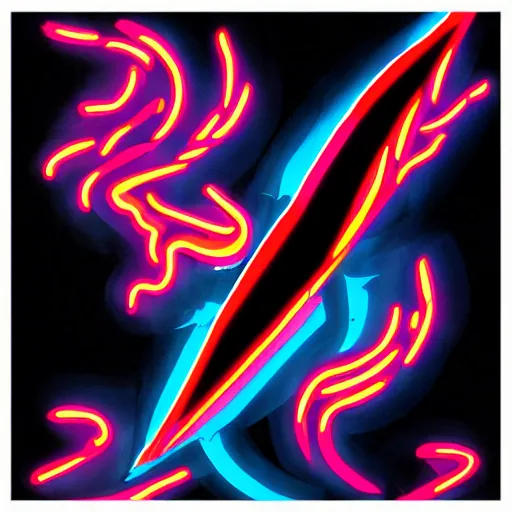 Image similar to dragon flame neon on a black color scheme with fluorescent fire, in the graphic style of Patrick Gleason, detailed art, trending on Artstation, sharp focus