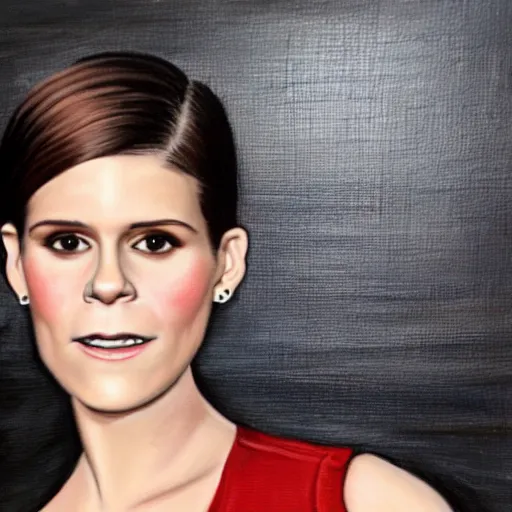 Image similar to an oil painting of kate mara