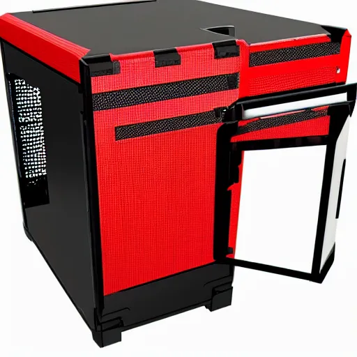 Prompt: PC case in the style of kalashnikov furniture