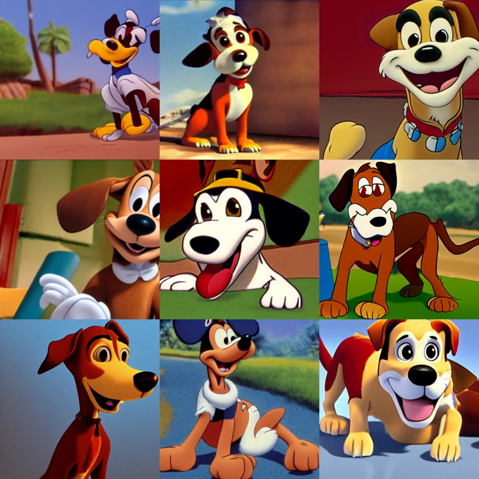 Prompt: dodger the dog, animation still, disney