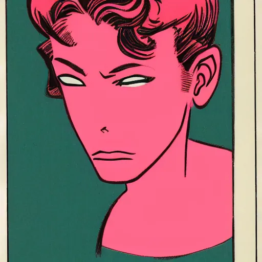 Prompt: a female character drawn by david mazzucchelli, cmyk portrait