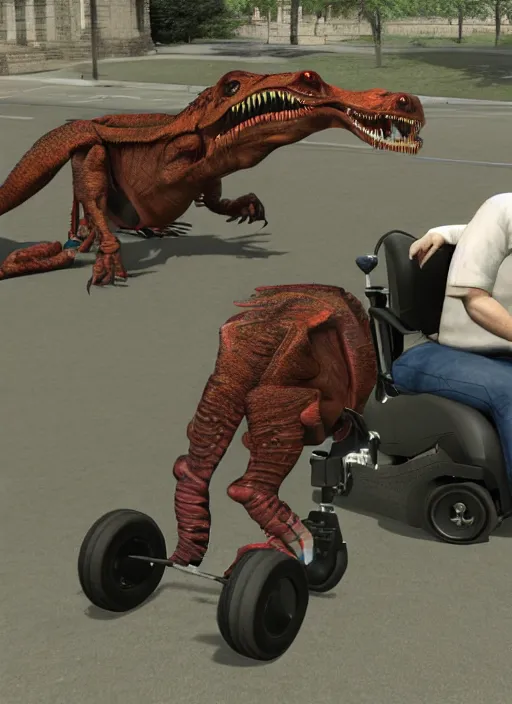 Prompt: Stephen Hawking riding on a trex in garrys mod