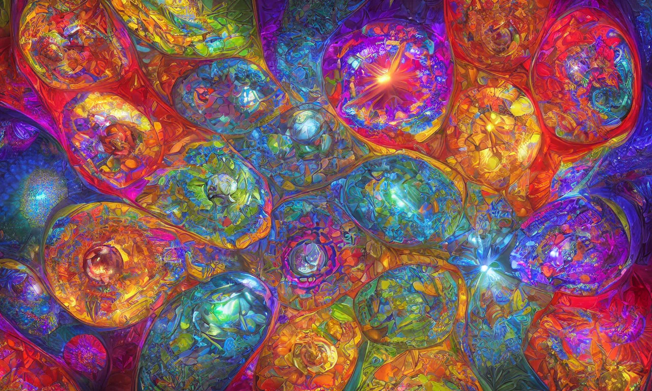 Image similar to voronoi engine laboratory 3 d volume kaleidoscope mandala fractal chakra digital multicolor stylized concept substance by artgerm, rossdraws, norman rockwell, magali villeneuve, gil elvgren, alberto vargas, earl moran, enoch bolles radiating a glowing aura global illumination ray tracing hdr