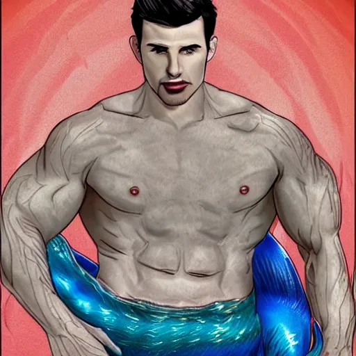 Prompt: chris evans as a merman, photorealistic, highly detailed