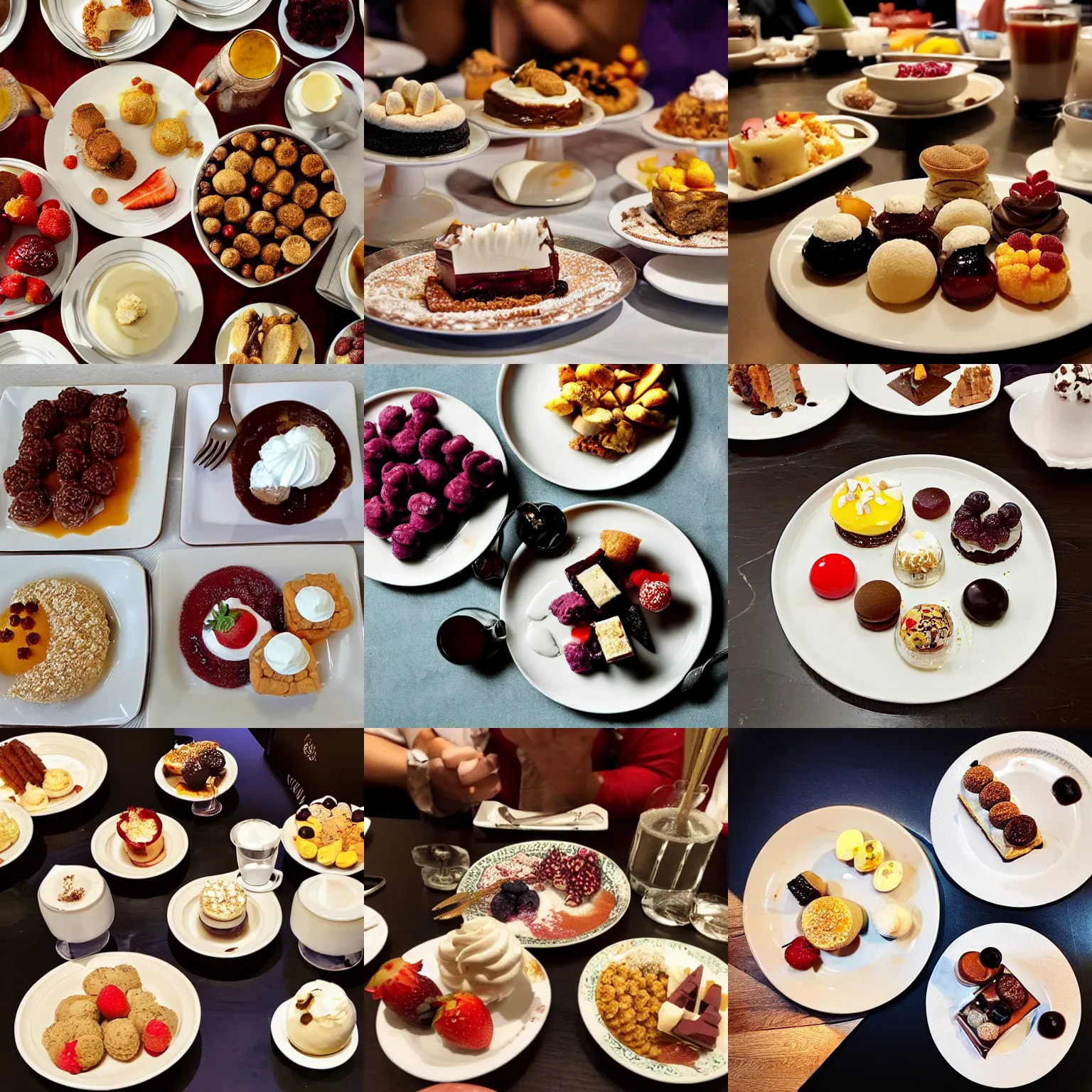 Prompt: <picture quality=hd+ mode=delicious>A plate of desserts</picture>