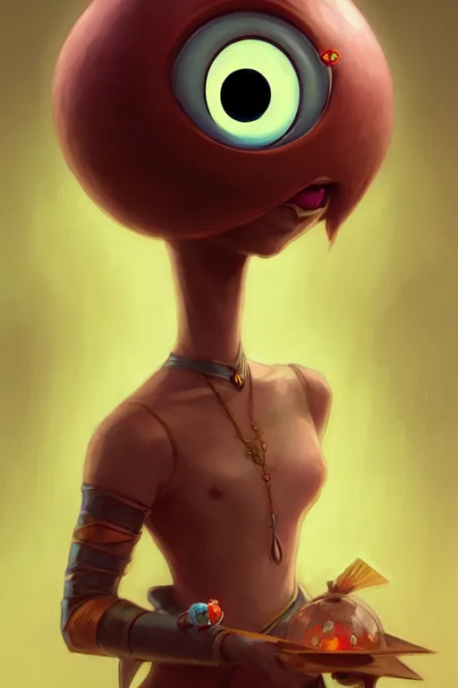 Prompt: anthropomorphic gumball as a D&D character with googly eyes, fantasy, portrait, sharp focus, intricate, elegant, digital painting, artstation, matte, highly detailed, concept art, illustration, ambient lighting, art by ilya kuvshinov, artgerm, Alphonse mucha, and Greg Rutkowski