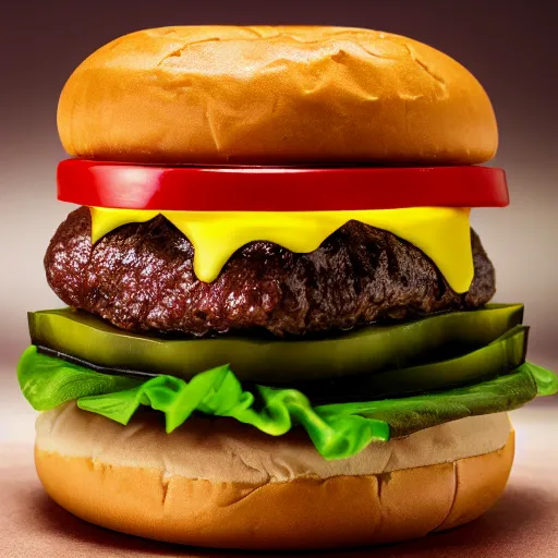 Image similar to professional photo of a hamburger with too many pickles, 4k, studio lighting
