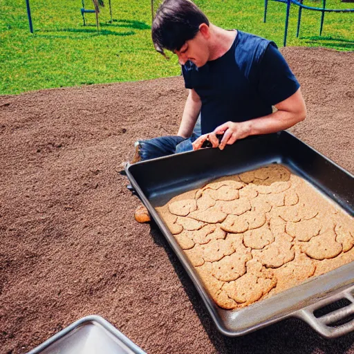 Image similar to man baking cookies at playground