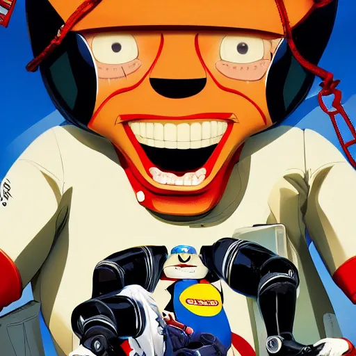 Prompt: magazine cover of a crash test dummy falling through the air, digital painting masterpiece, advanced lighting technology, stylized yet realistic anatomy and face, gorgeous, by reiq and jamie hewlett and bengus and akiman and shigenori soejima and bastien vives and balak and michael sanlaville, 4 k wallpaper, cinematic