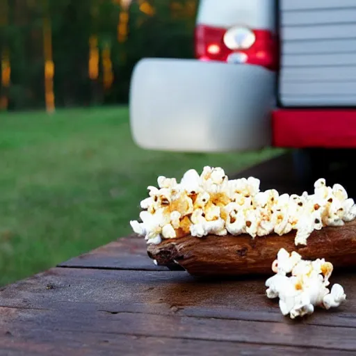 Prompt: a popcorn on a log on a dog on a pillow on a turtle on a truck