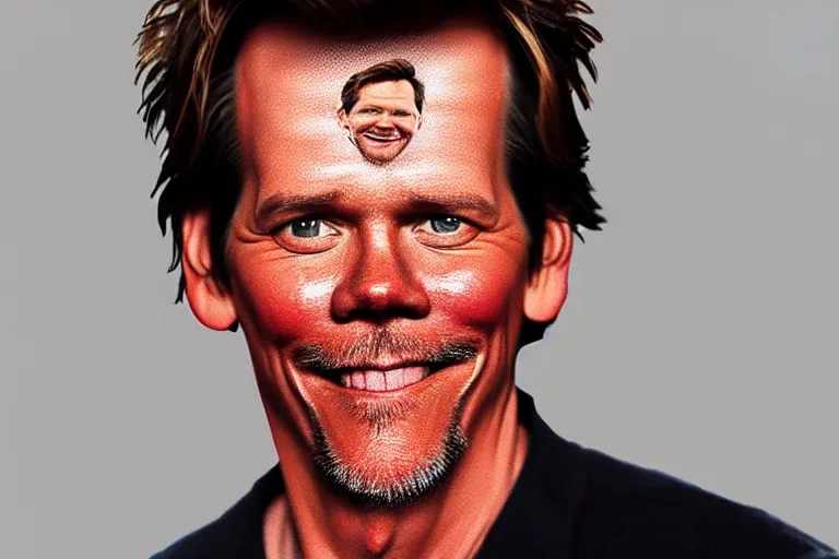 Image similar to a painting bacon with kevin bacon's face, 8 k, cinematic, movie still