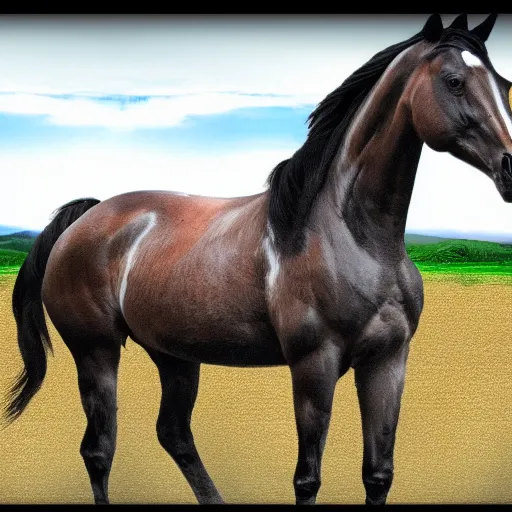 Prompt: horse in dpace digital art