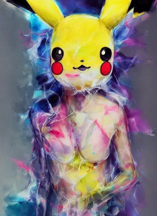 Prompt: pikachu of teeth by agnes cecile