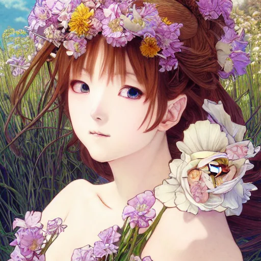 Image similar to a masterpiece ultrarealistic ultradetailed anime portrait of beautiful anime girl in bunny costume baroque renaissance. medium shot, intricate, elegant, by stanley artgerm lau, wlop, alphonse mucha, rossdraws, andrei riabovitchev, yoshitaka amano. in style of hayao miyazaki. flower background my james jeand and takashi murakami.