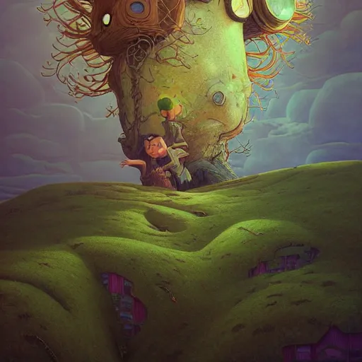Prompt: gediminas pranckeviciusinfected mushrooms mohawk projector portrait by gaston bussierre and charles vess and james jean and erik jones and rhads, inspired by rick and morty, epic, funny, huge scale, beautiful fine face features, intricate high details, sharp, ultradetailed