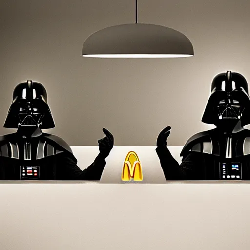 Prompt: darth vader ordering at mcdonalds, intricate artwork by tooth wu and wlop and beeple, octane render, hyper realism, 8 k