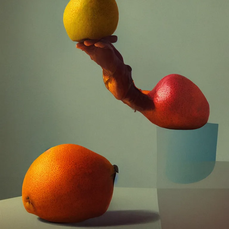 Prompt: still life fruit by beeple