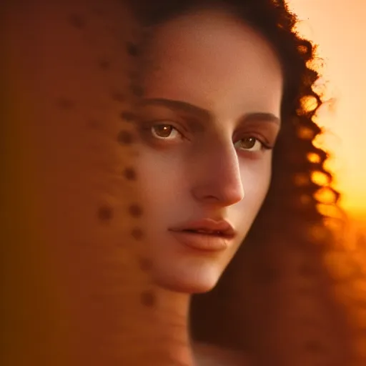 Image similar to photographic portrait of a stunningly beautiful renaissance moroccan female in soft dreamy light at sunset, contemporary fashion shoot, by edward robert hughes, annie leibovitz and steve mccurry, david lazar, jimmy nelsson, breathtaking, 8 k resolution, extremely detailed, beautiful, establishing shot, artistic, hyperrealistic, beautiful face, octane render