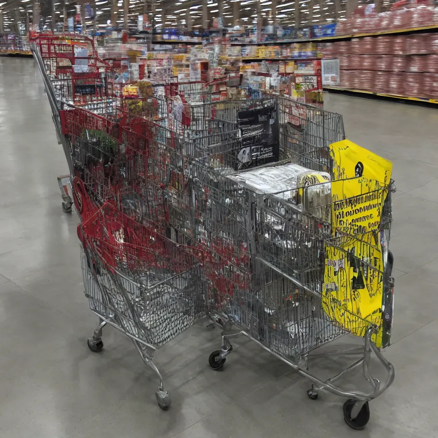 Image similar to mothman pushing a cart in costco, high definition, national geographic, award winning, nature photo, 8k