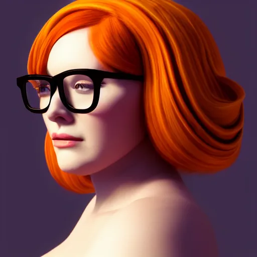 Prompt: portrait of a stocky beautiful woman with a bundt bundt pan face, big glasses, wide shot, digital art, 8k, trending on artstation