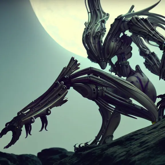 Prompt: extremely detailed cinematic low ground shot of a giant 1000 meter tall beautiful stunning saryn prime female warframe goddess, that's an anthropomorphic hot robot mecha female dragon, silver sharp streamlined armor, detailed head, sharp claws, glowing Purple LED eyes, sitting cutely in the background, rump on top of a mountain below her, a tiny forest with a village in the foreground, in front of her, fog rolling in, dragon art, warframe fanart, Destiny fanart, micro art, macro art, giantess art, fantasy, goddess art, furry art, furaffinity, high quality 3D realistic, DeviantArt, Eka's Portal, HD, depth of field