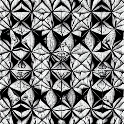 Image similar to tessellated possum, by escher