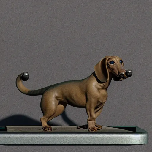 Prompt: Dachshund bonsai, the god of small scissors!!, pitchburn devils!, security rhox, sauroform hybrid, forbidding spirit!!, guardian project, hackrobat!!!, cinematic, hyper realistic, detailed, 8k, octane render.