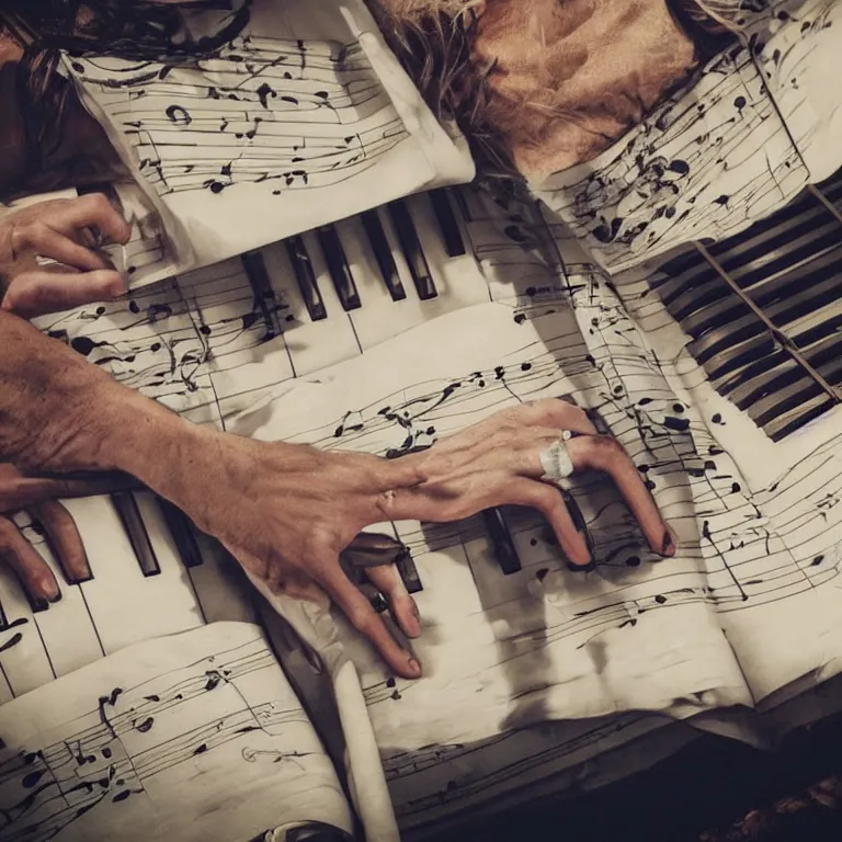 Prompt: a fantastic picture that depicts music, beautiful songs that soothe the soul, musical nature