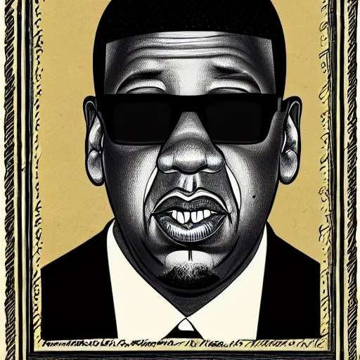 Prompt: Caricature of Jay Z
