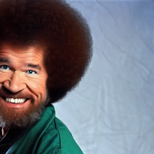 Prompt: bob ross was kung fu fighting, as fast as lightening, and screaming