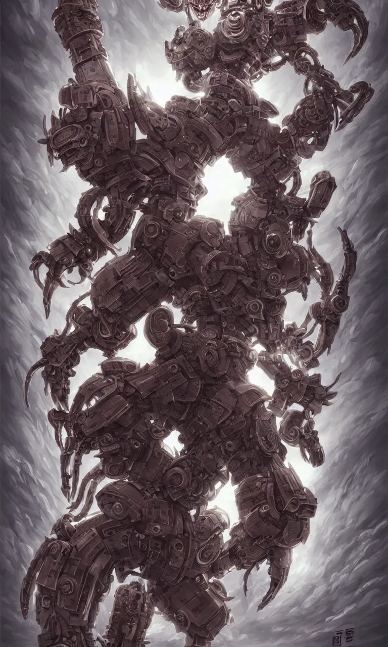 Prompt: asura from chinese myth, ghost, mecha, symmetrical fullbody rendering, screaming with fear, geometry and astrology, artwork by artgerm, centered shot, decay, gross, desaturated, matte, ink, wide angle, full body, elfpunk, artwork by naoto hattori, landscape art by tyler edlin
