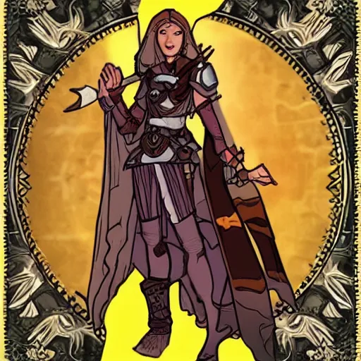 Image similar to a sticker of an aasimar from dungeons and dragons