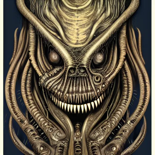 Prompt: portrait of a lovecraftian eldritch horror, centered, h. r. giger, highly detailed, high definition, 8 k, trending on artstation w 1 0 8 0 h 1 9 2 0