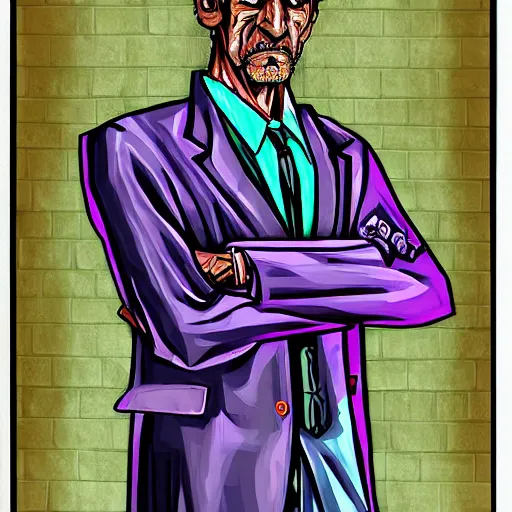 Image similar to highly detailed old man gta vice city art,, fantasy art by stephen bliss