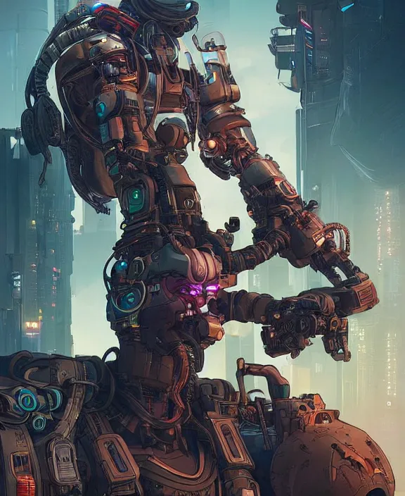 Image similar to cyberpunk digital illustration pathfinder robot from apex legends ( cyberpunk 2 0 7 7 character design ), portrait by james gurney and laurie greasley, concept art, cinematic composition, hyper realism, photorealistic, dramatic lighting, highly detailed, vintage sci - fi