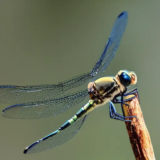 Image similar to photo of dragonfly on the head of a tortoise, 5 0 mm, beautiful photo